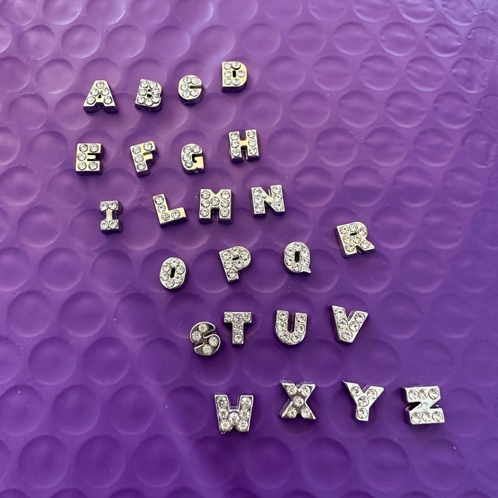 Silvertone Initials Origami Charms Brand New 3 For $12